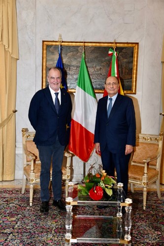 Il ministro Calderoli in visita a Palermo